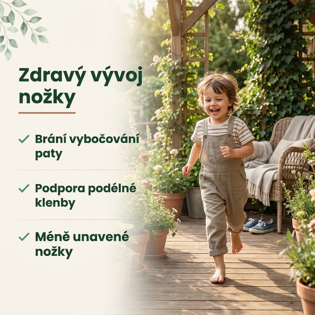 Dětské ortopedické vložky s mediálním klínem pro zdravý vývoj nožky – opora klenby